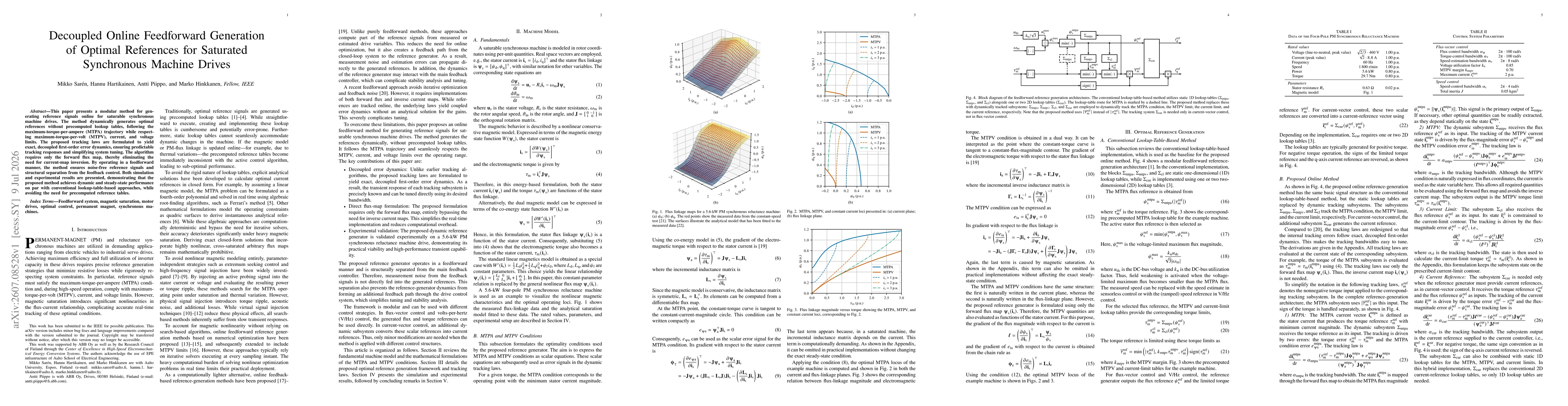 Thumbnail for Decoupled Online Feedforward Generation of Optimal References for Saturated Synchronous Machine Drives