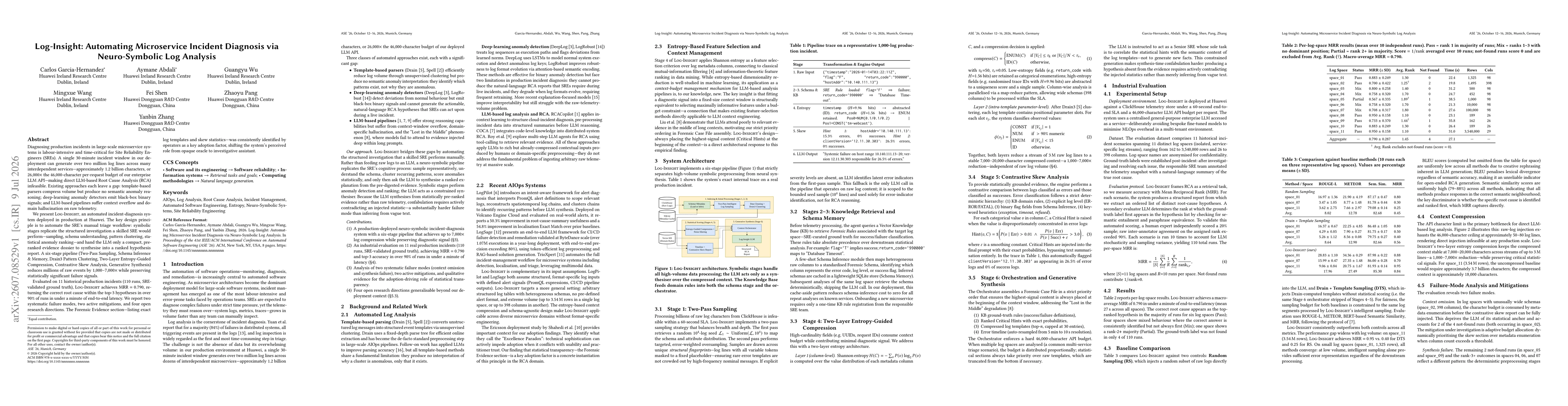 Thumbnail for Log-Insight: Automating Microservice Incident Diagnosis via Neuro-Symbolic Log Analysis