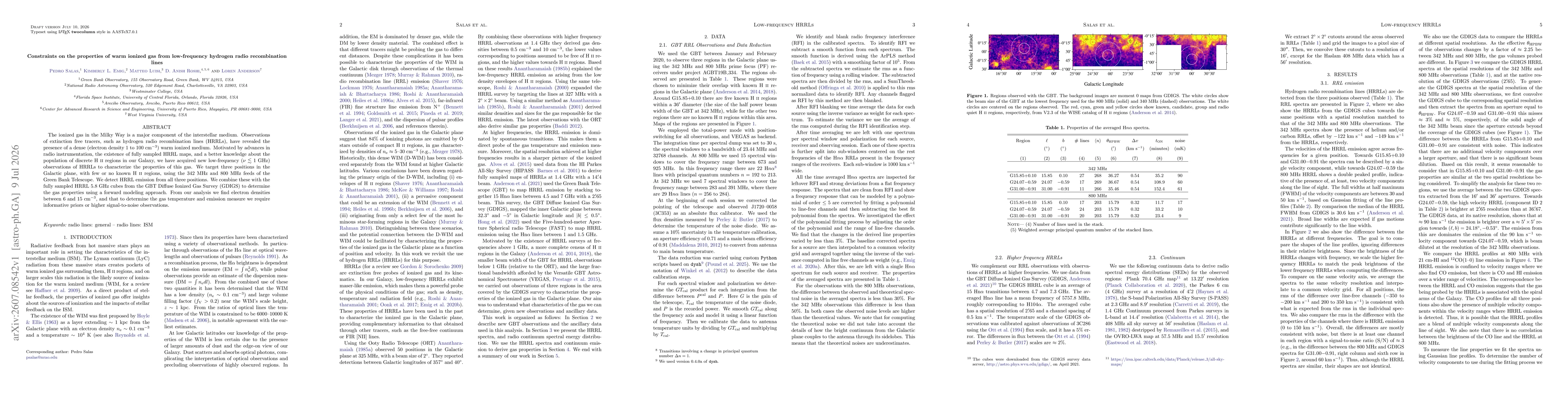 Thumbnail for Constraints on the properties of warm ionized gas from low-frequency hydrogen radio recombination lines