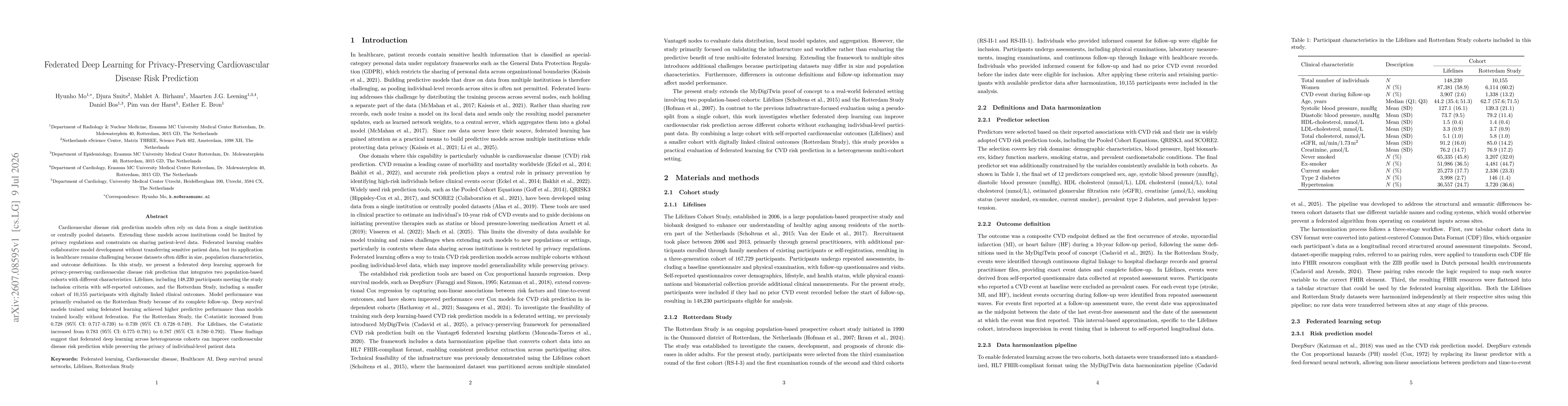 Thumbnail for Federated Deep Learning for Privacy-Preserving Cardiovascular Disease Risk Prediction
