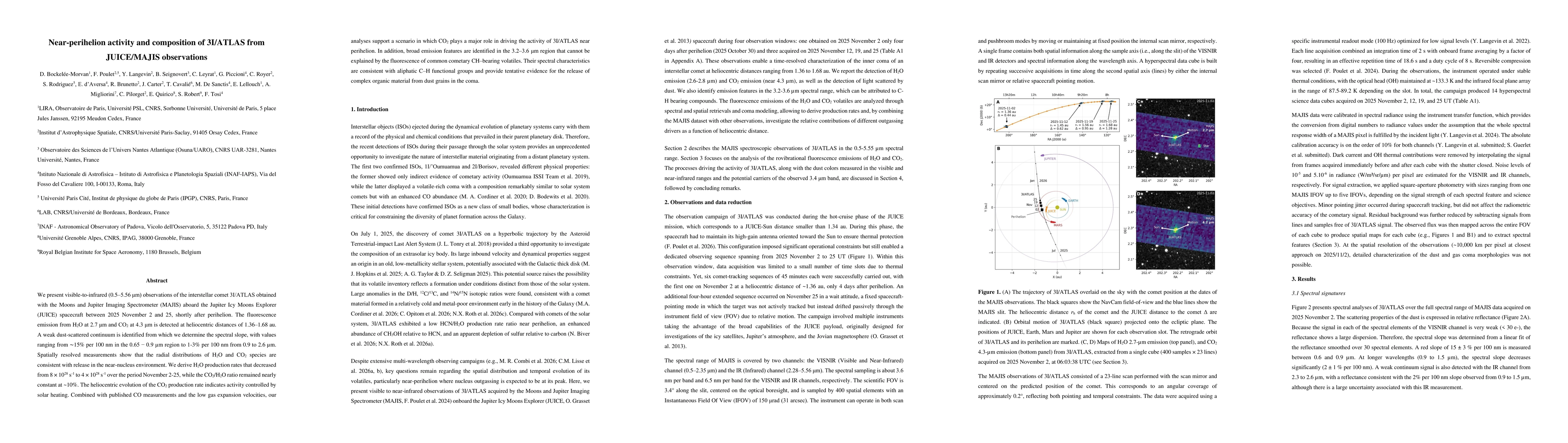 Thumbnail for Near-perihelion activity and composition of 3I/ATLAS from JUICE/MAJIS observations