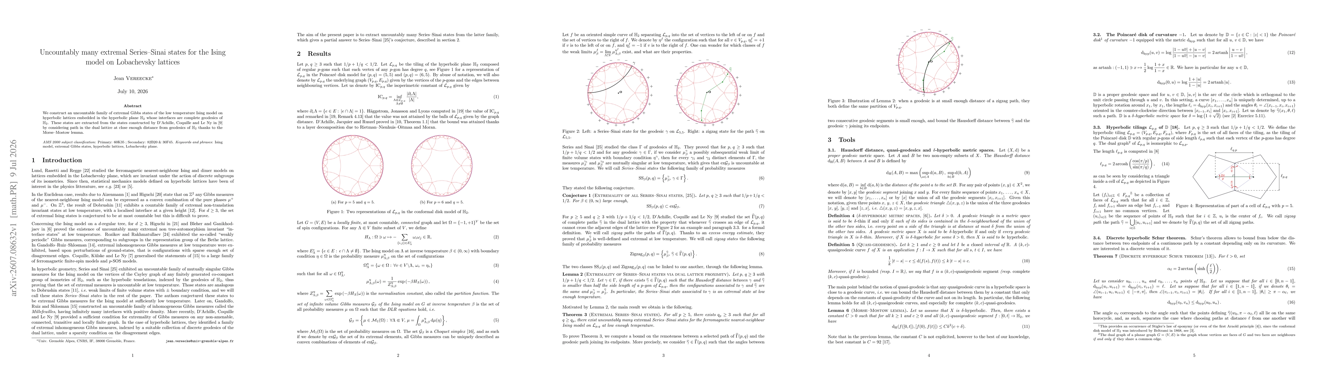 Thumbnail for Uncountably many extremal Series--Sinai states for the Ising model on Lobachevsky lattices