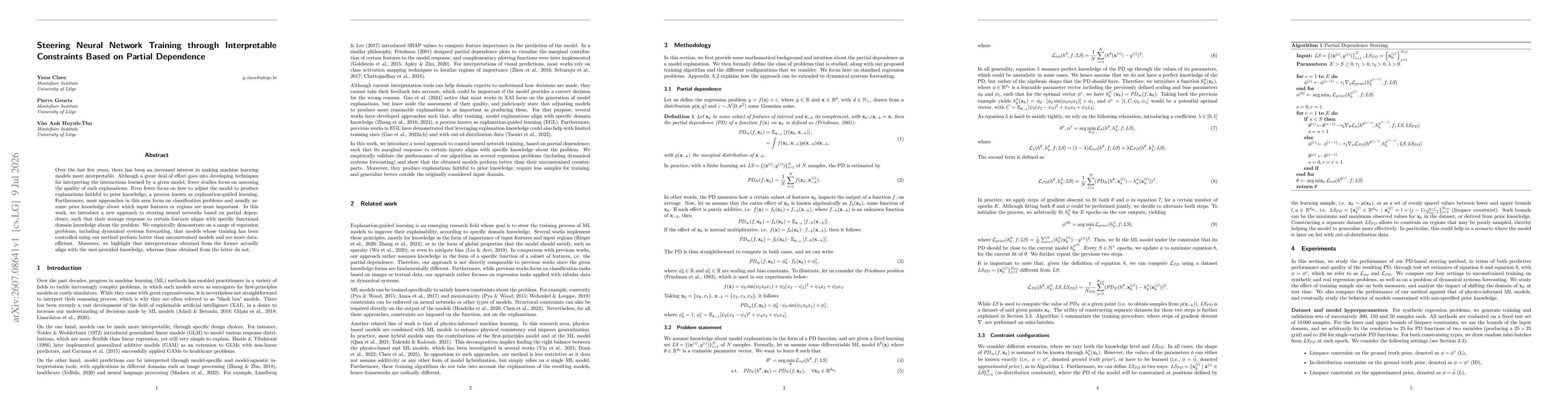 Thumbnail for Steering Neural Network Training through Interpretable Constraints Based on Partial Dependence