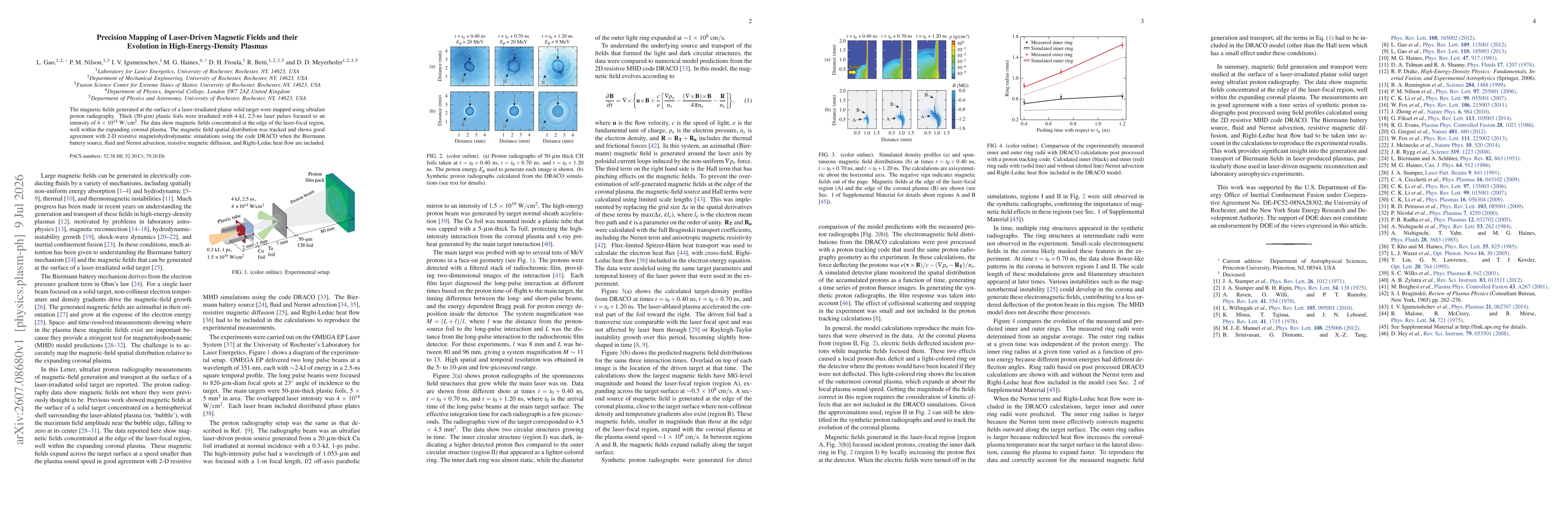 Thumbnail for Precision mapping of laser-driven magnetic fields and their evolution in high-energy-density plasmas
