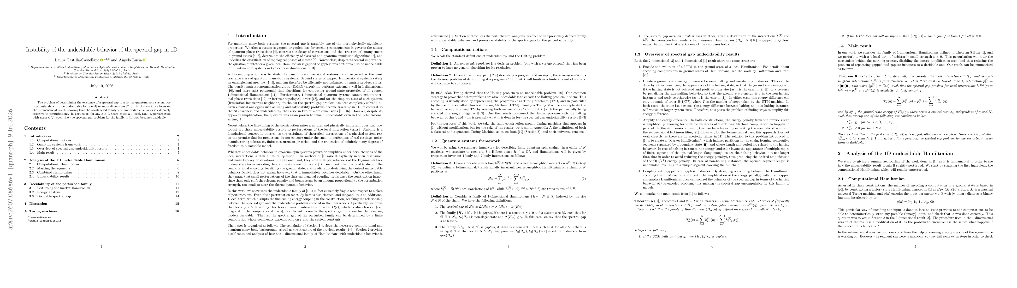 Thumbnail for Instability of the undecidable behavior of the spectral gap in 1D