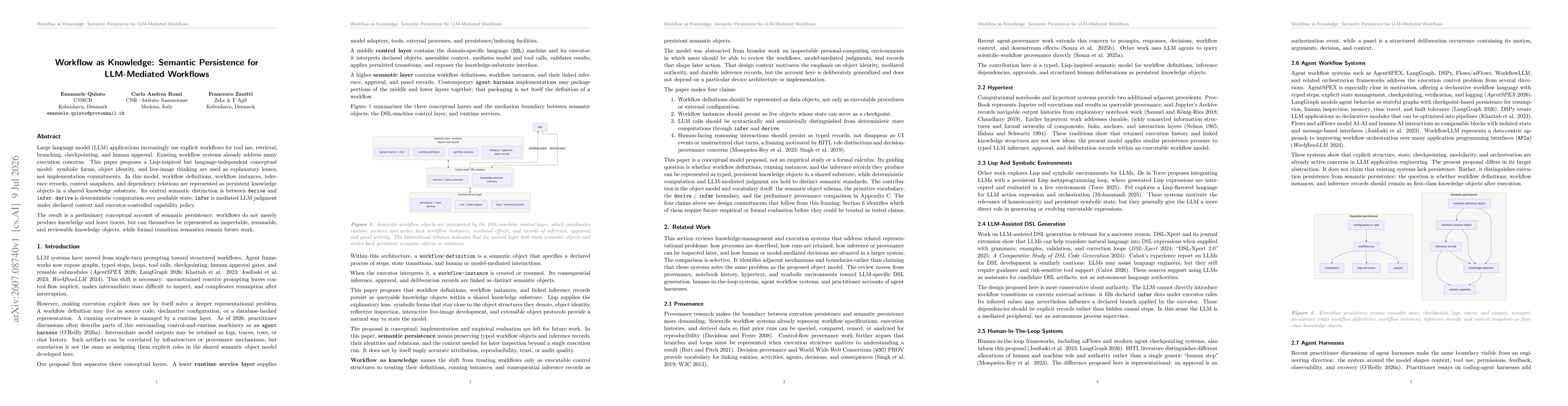 Thumbnail for Workflow as Knowledge: Semantic Persistence for LLM-Mediated Workflows