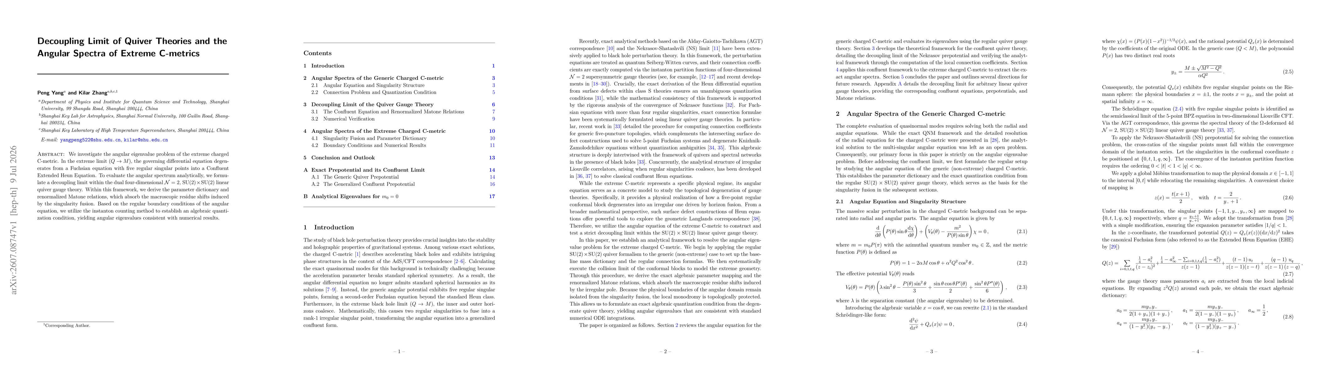 Thumbnail for Decoupling Limit of Quiver Theories and the Angular Spectra of Extreme C-metrics