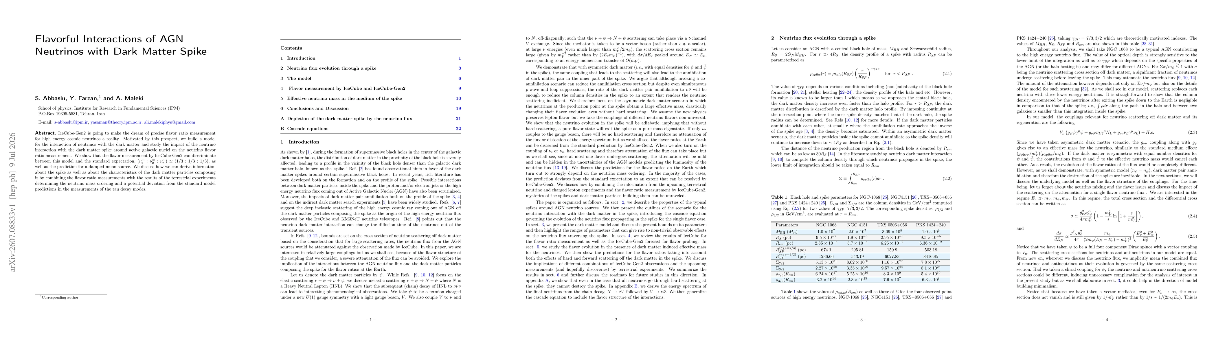 Thumbnail for Flavorful Interactions of AGN Neutrinos with Dark Matter Spike