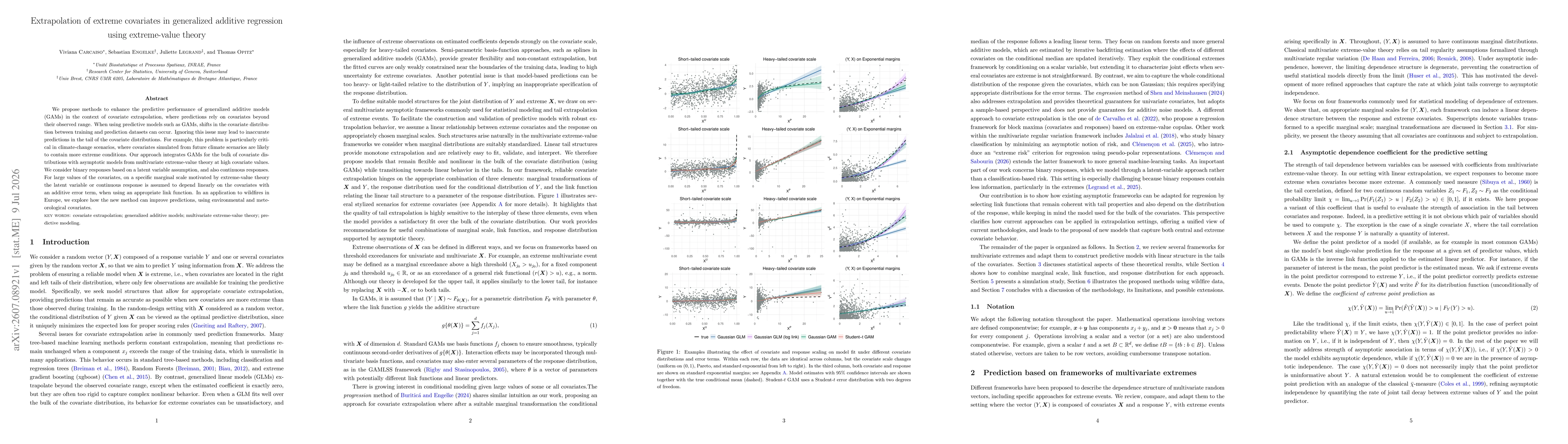 Thumbnail for Extrapolation of extreme covariates in generalized additive regression using extreme-value theory