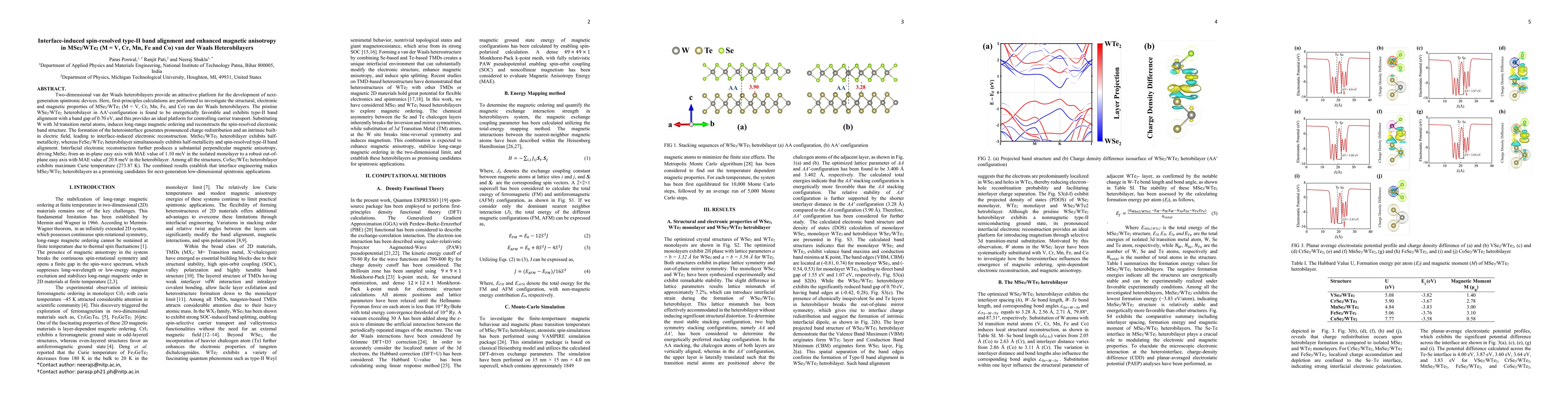 Thumbnail for Interface-induced spin-resolved type-II band alignment and enhanced magnetic anisotropy in MSe2/WTe2 (M = V, Cr, Mn, Fe and Co) van der Waals heterobilayers