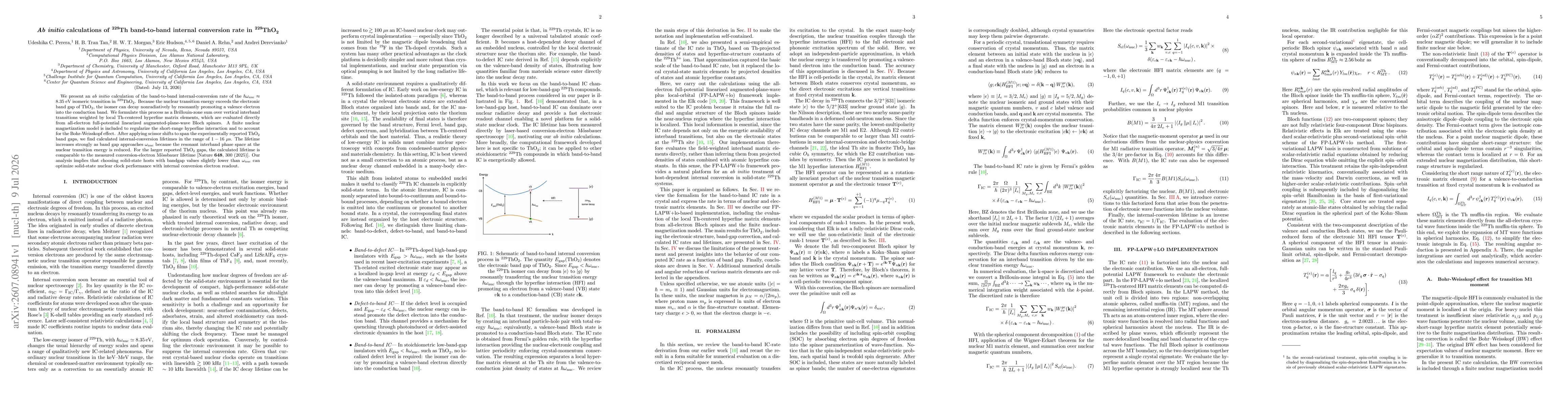 Thumbnail for Ab initio calculations of $^{229}$Th band-to-band internal conversion rate in $^{229}$ThO$_2$