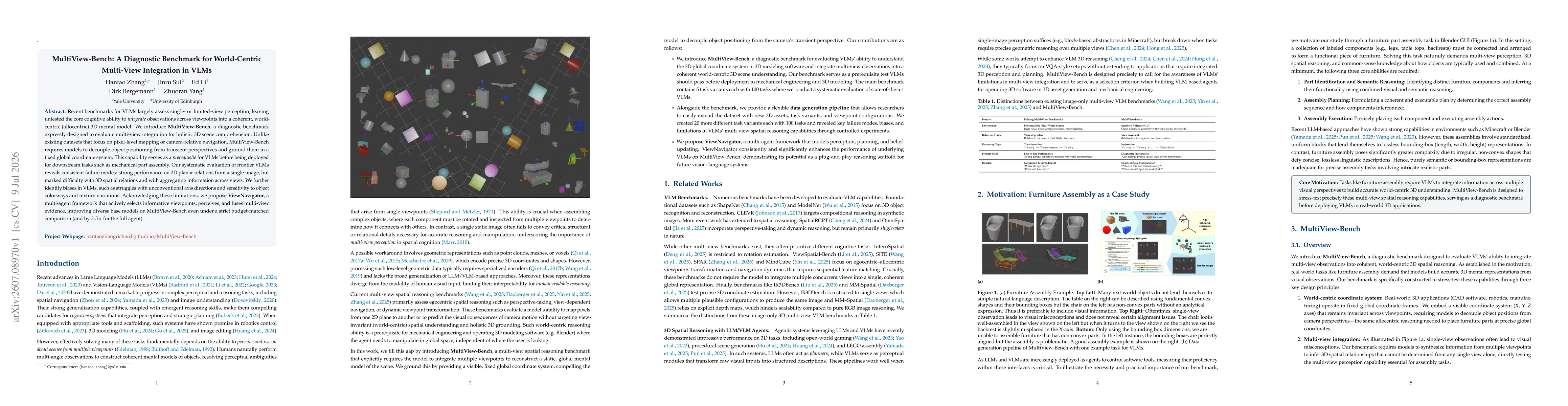 Thumbnail for MultiView-Bench: A Diagnostic Benchmark for World-Centric Multi-View Integration in VLMs