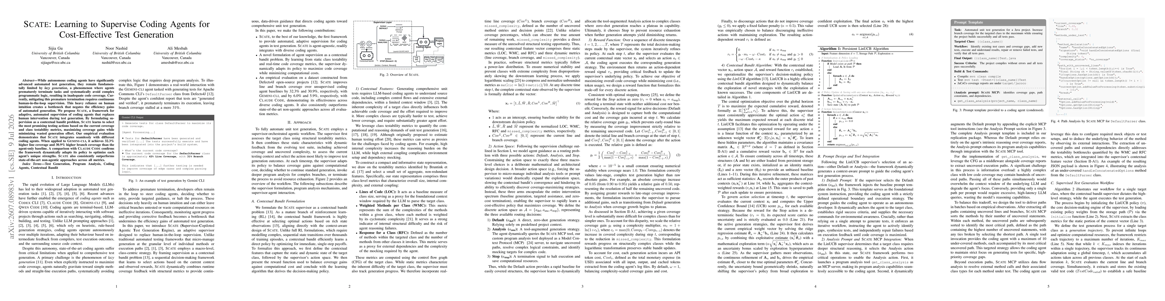 Thumbnail for SCATE: Learning to Supervise Coding Agents for Cost-Effective Test Generation