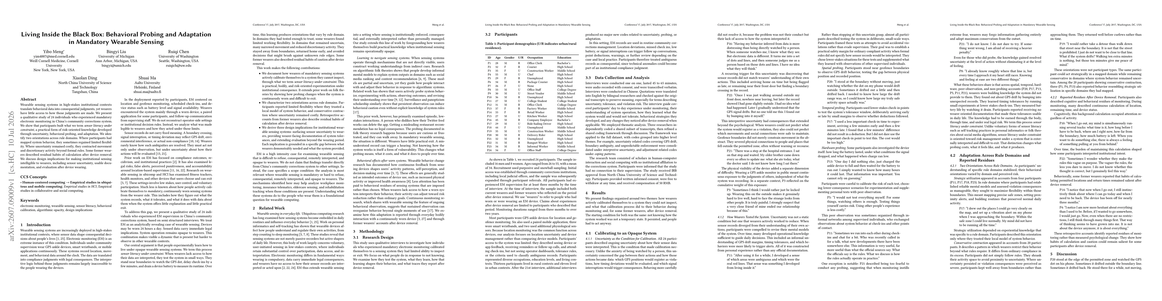 Thumbnail for Living Inside the Black Box: Behavioral Probing and Adaptation in Mandatory Wearable Sensing