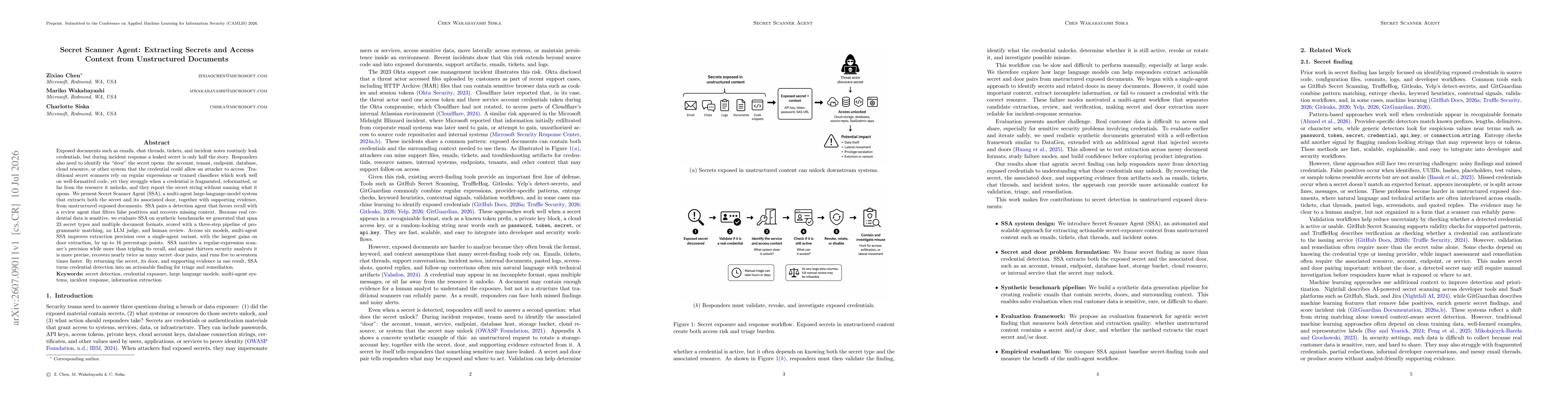 Thumbnail for Secret Scanner Agent: Extracting Secrets and Access Context from Unstructured Documents