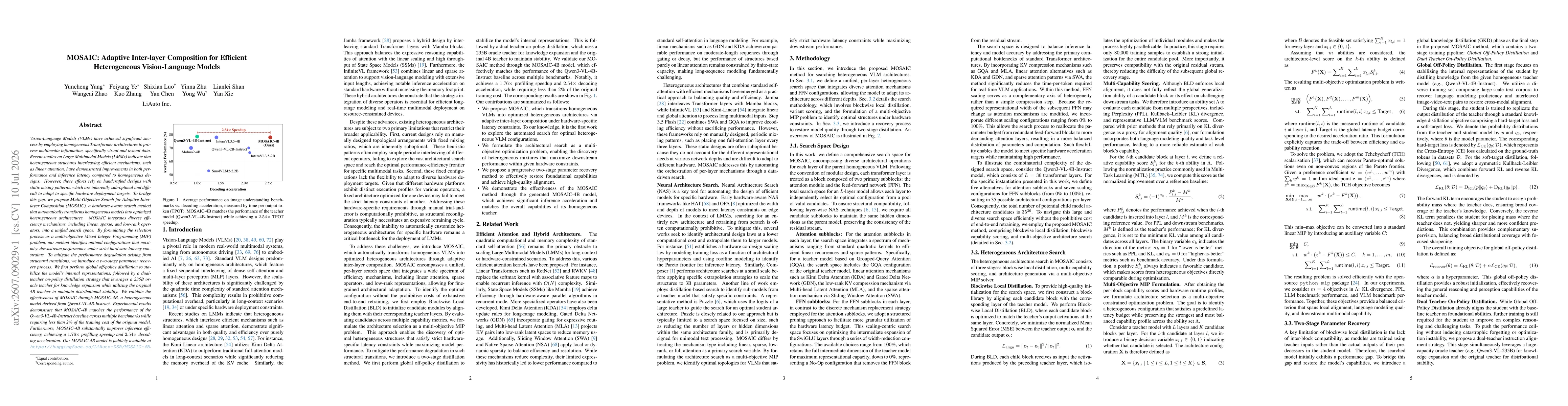 Thumbnail for MOSAIC: Adaptive Inter-layer Composition for Efficient Heterogeneous Vision-Language Models