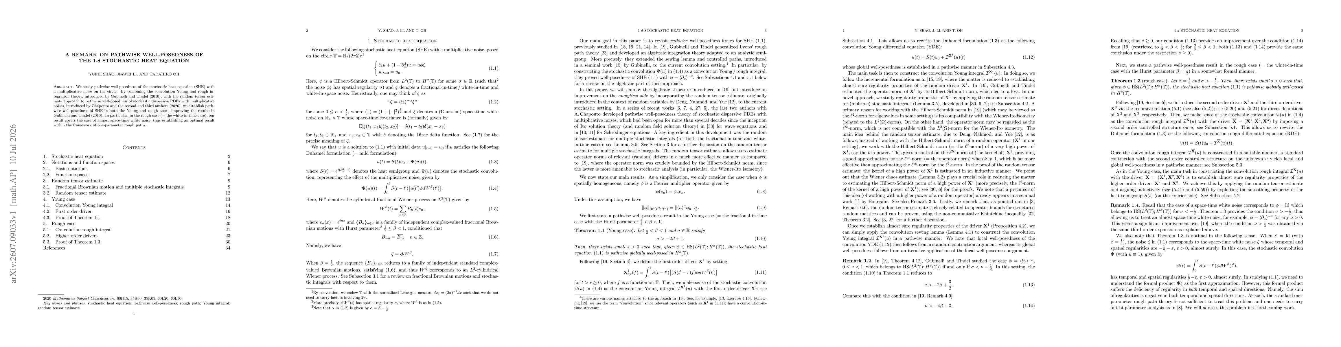 Thumbnail for A remark on pathwise well-posedness of the 1-$d$ stochastic heat equation