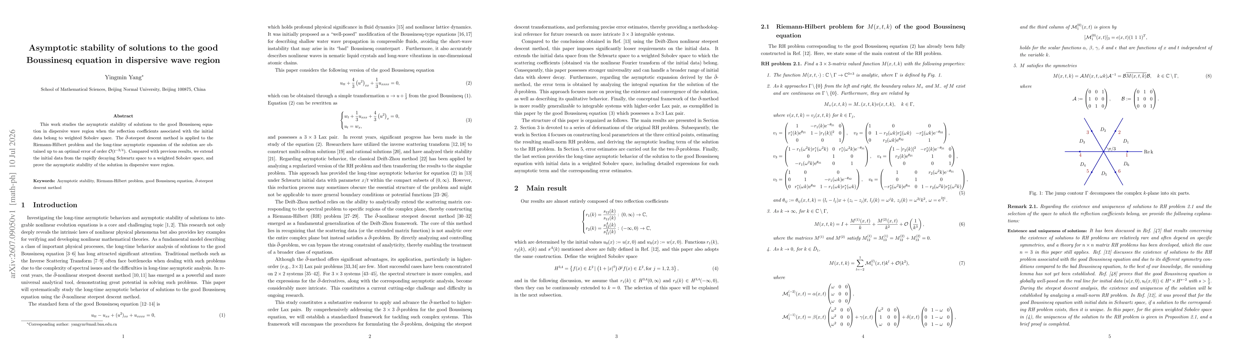 Thumbnail for Asymptotic stability of solutions to the good Boussinesq equation in dispersive wave region
