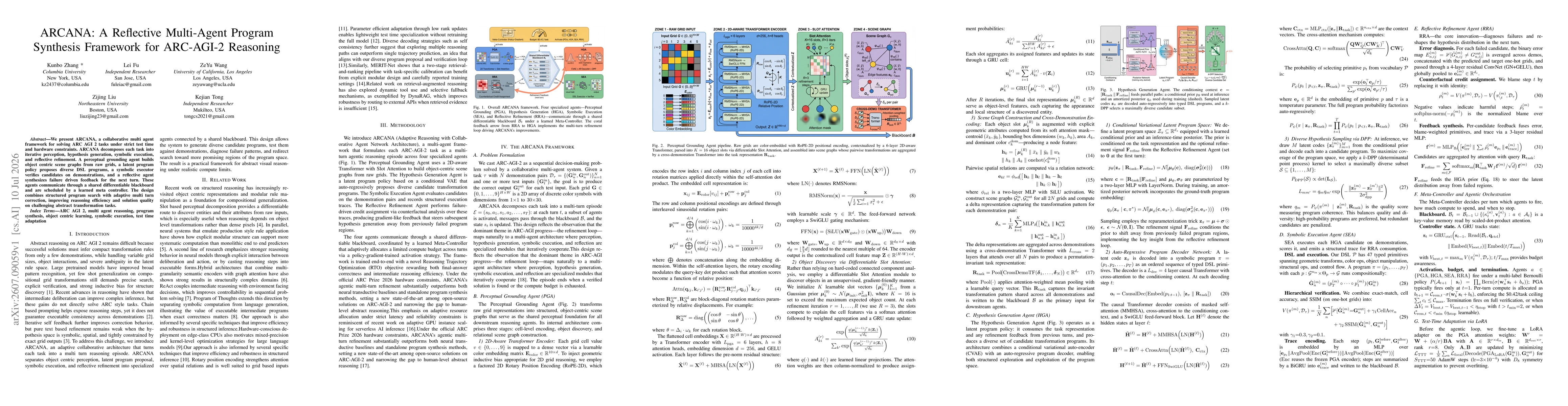 Thumbnail for ARCANA: A Reflective Multi-Agent Program Synthesis Framework for ARC-AGI-2 Reasoning