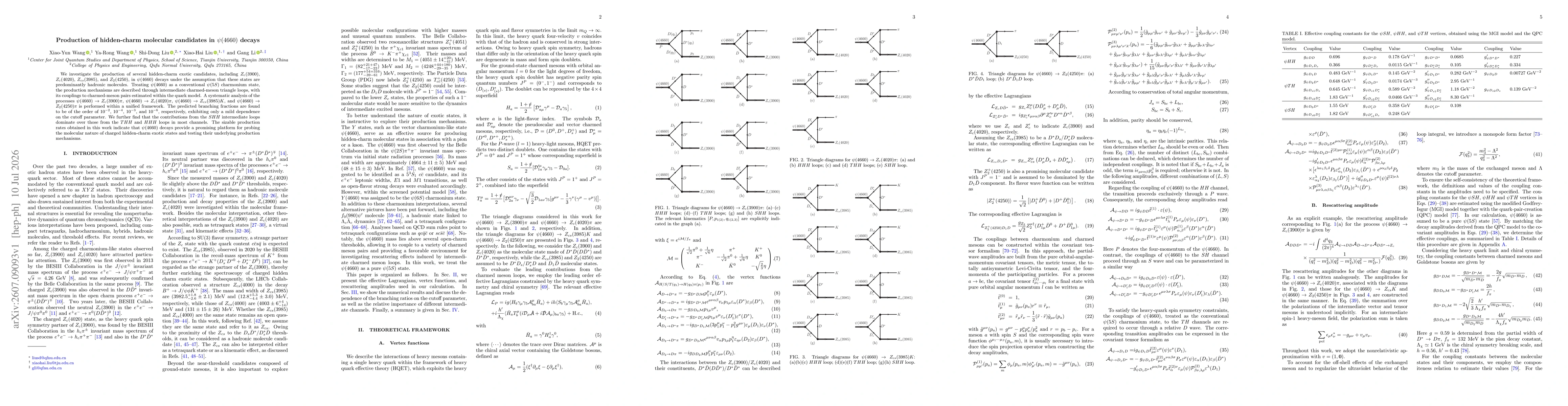 Thumbnail for Production of hidden-charm molecular candidates in $ψ(4660)$ decays