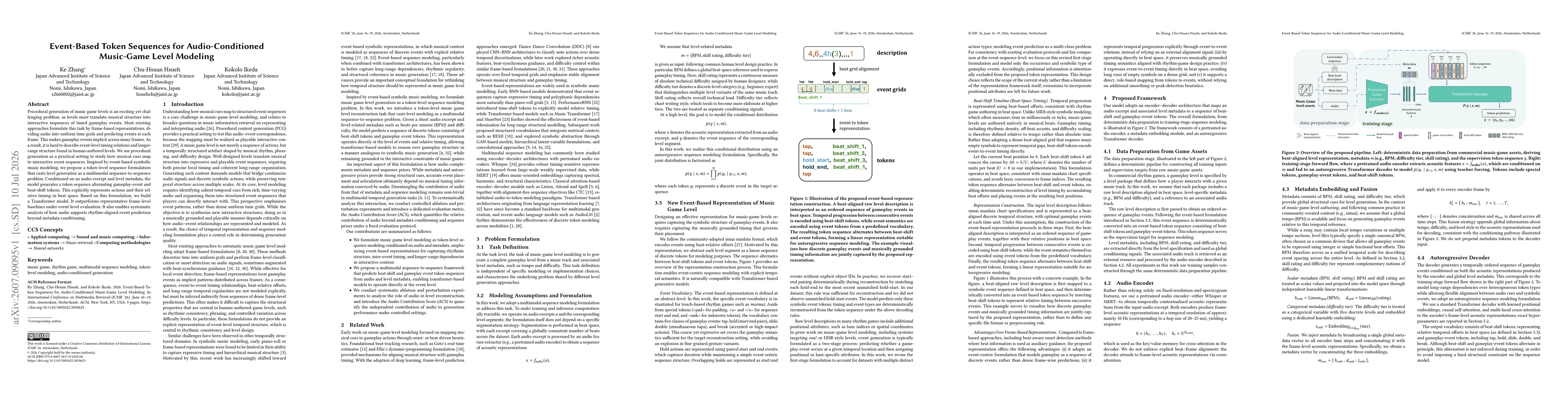 Thumbnail for Event-Based Token Sequences for Audio-Conditioned Music-Game Level Modeling