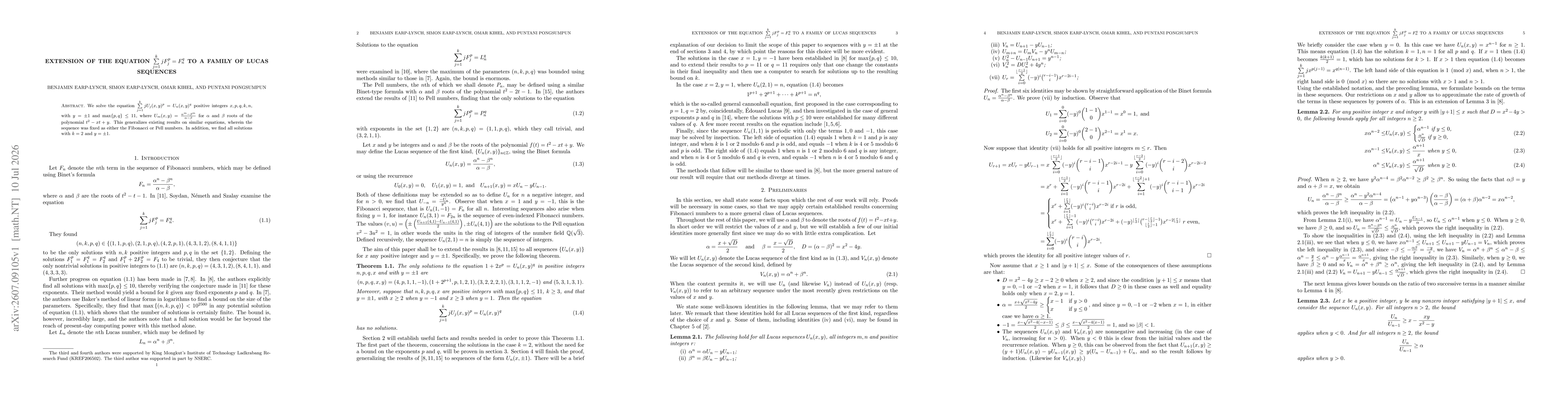 Thumbnail for Extension of the Equation $\sum\limits_{j=1}^{k}jF_{j}^{p}=F_{n}^{q}$ to a Family of Lucas Sequences