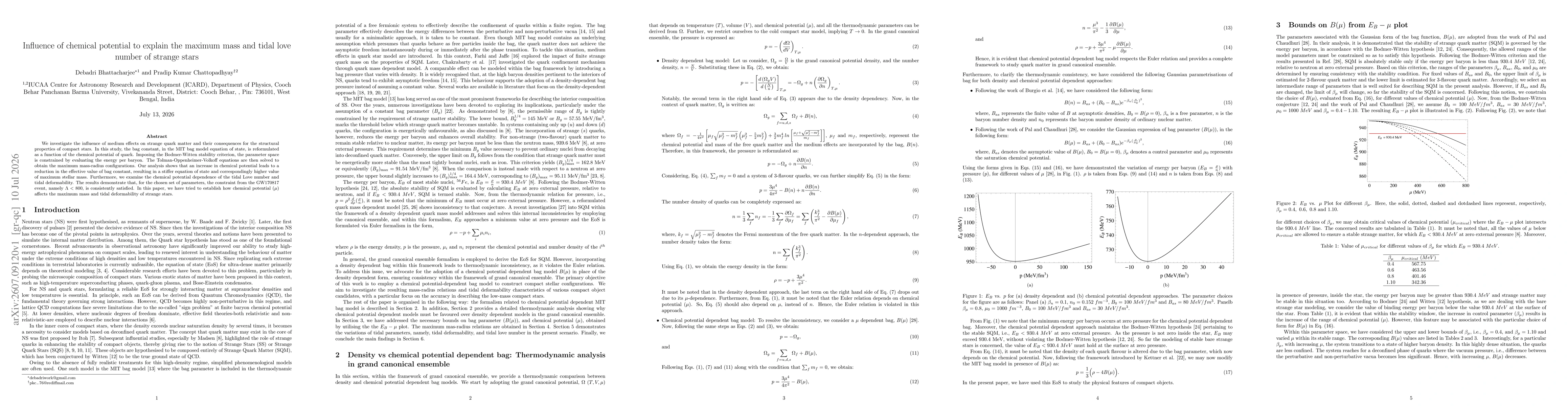 Thumbnail for Influence of chemical potential to explain the maximum mass and tidal love number of strange stars
