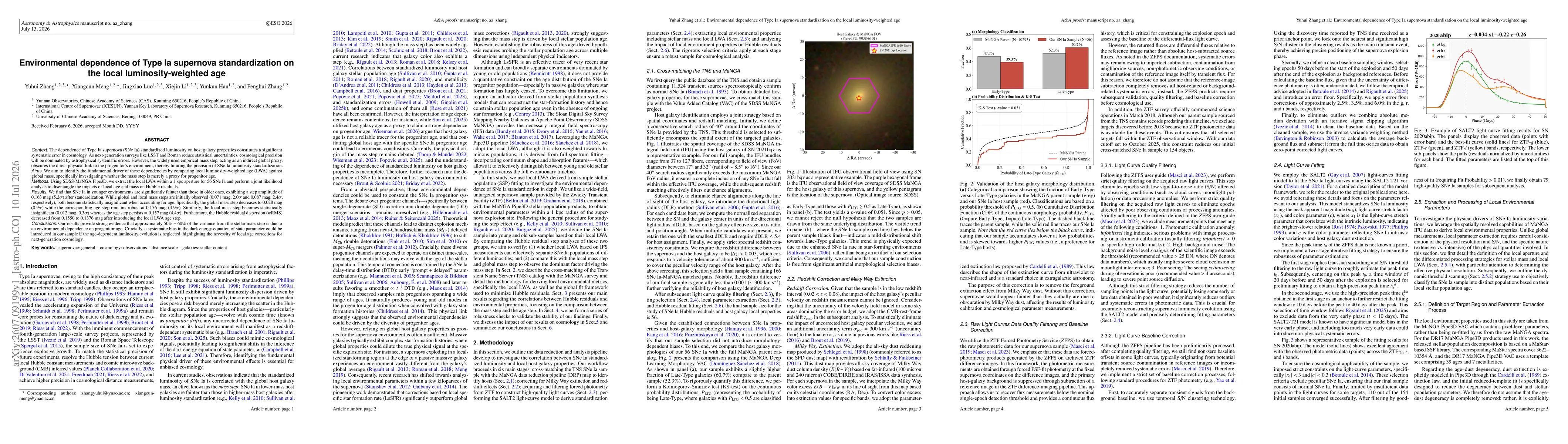 Thumbnail for Environmental dependence of Type Ia supernova standardization on the local luminosity-weighted age