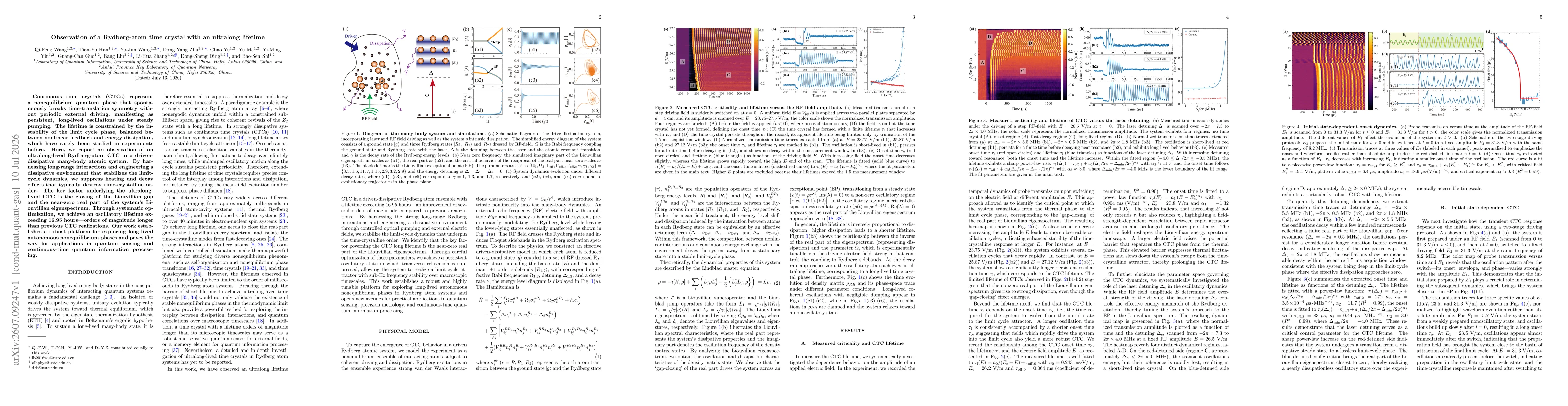Thumbnail for Observation of a Rydberg-atom time crystal with an ultralong lifetime
