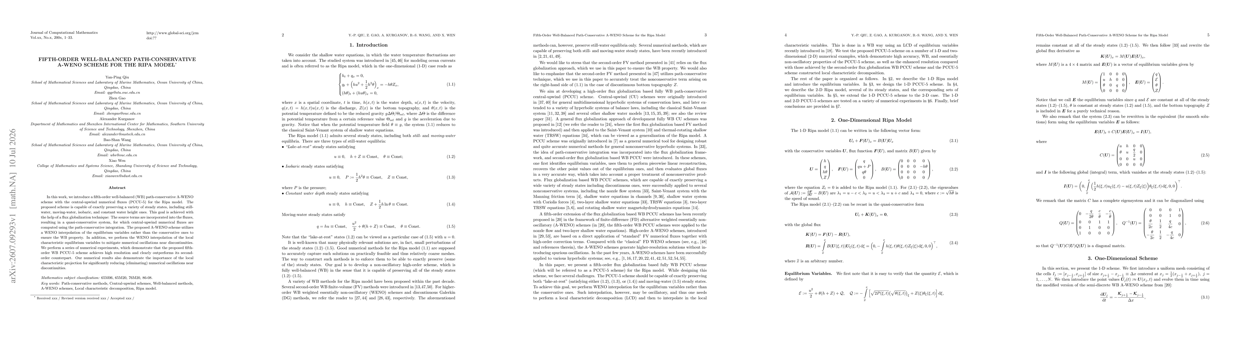 Thumbnail for Fifth-Order Well-Balanced Path-Conservative A-WENO Scheme for the Ripa Model