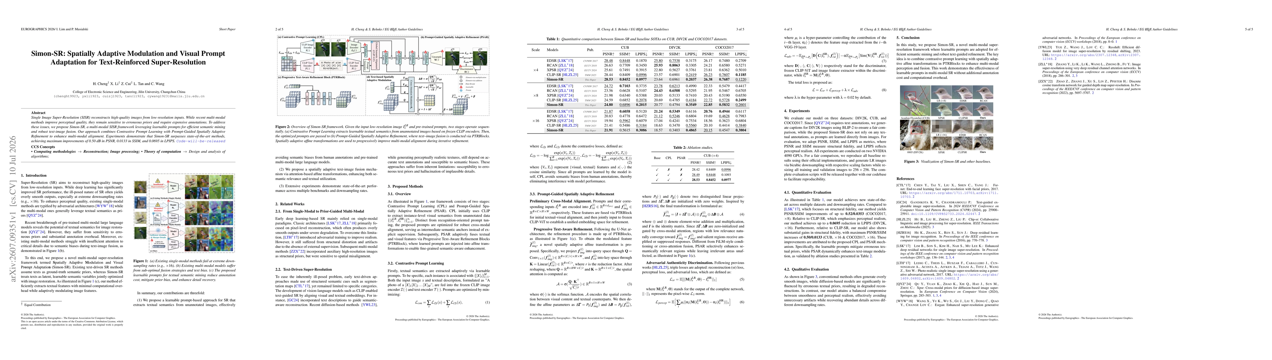 Thumbnail for Simon-SR: Spatially Adaptive Modulation and Visual Prompt Adaptation for Text-Reinforced Super-Resolution