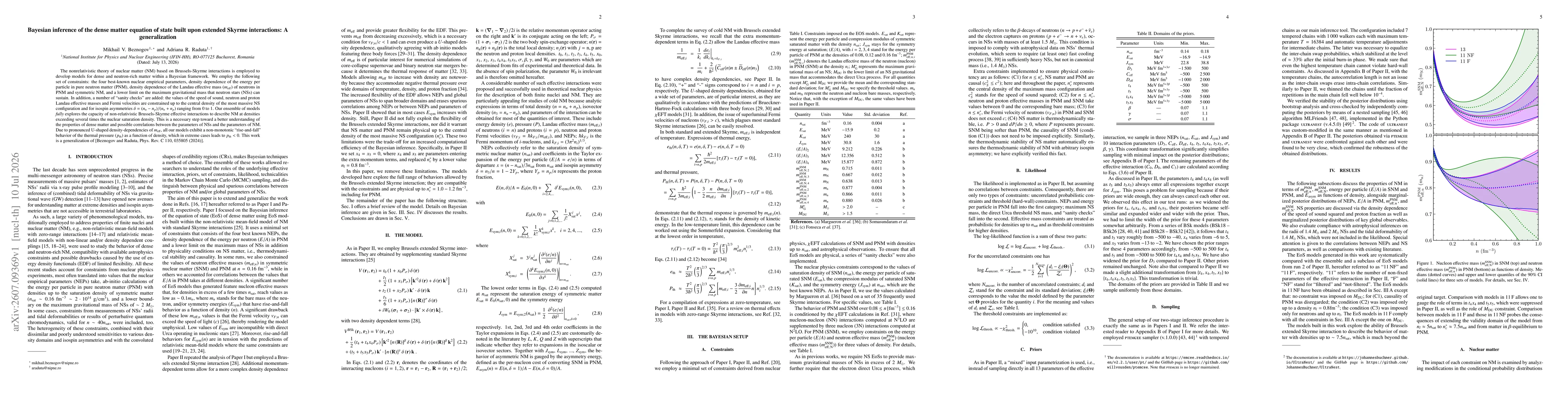 Thumbnail for Bayesian inference of the dense matter equation of state built upon extended Skyrme interactions: A generalization