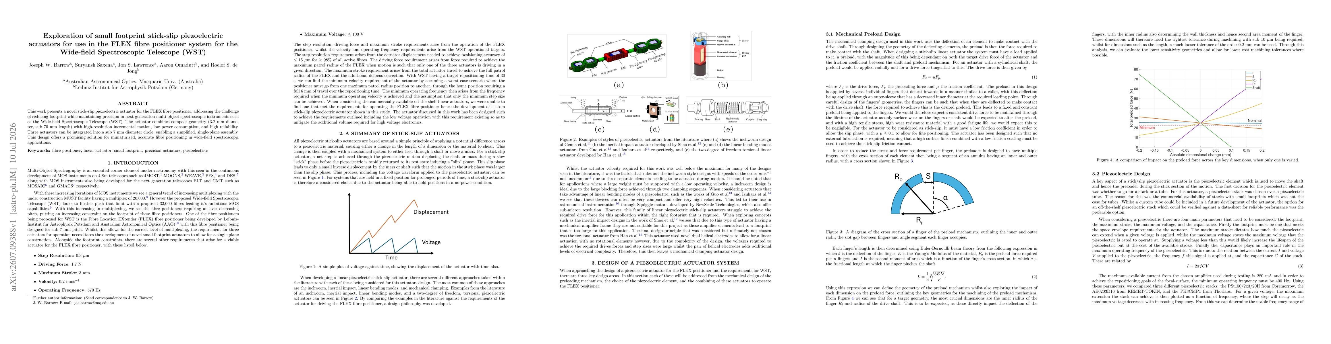 Thumbnail for Exploration of small footprint stick-slip piezoelectric actuators for use in the FLEX fibre positioner system for the Wide-field Spectroscopic Telescope (WST)