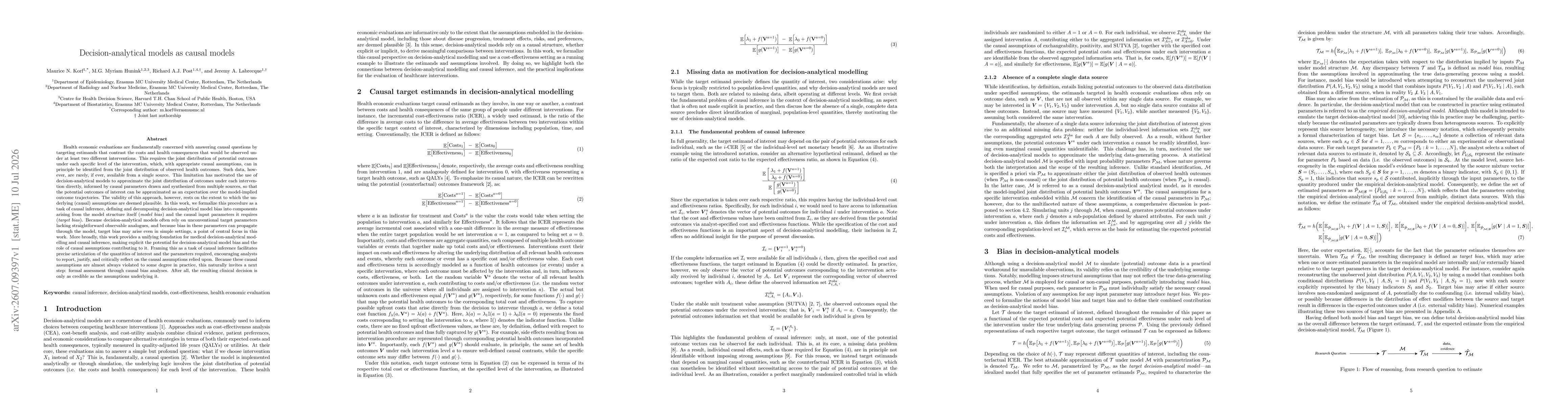 Thumbnail for Decision-analytical models as causal models