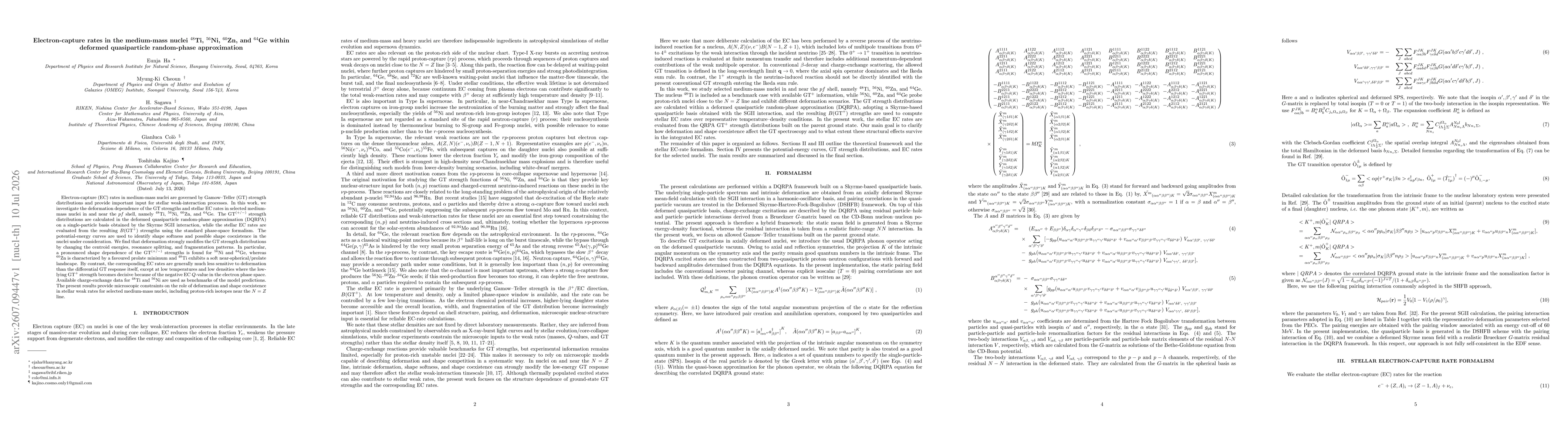 Thumbnail for Electron-capture rates in the medium-mass nuclei $^{48}$Ti, $^{56}$Ni, $^{60}$Zn, and $^{64}$Ge within deformed quasiparticle random-phase approximation