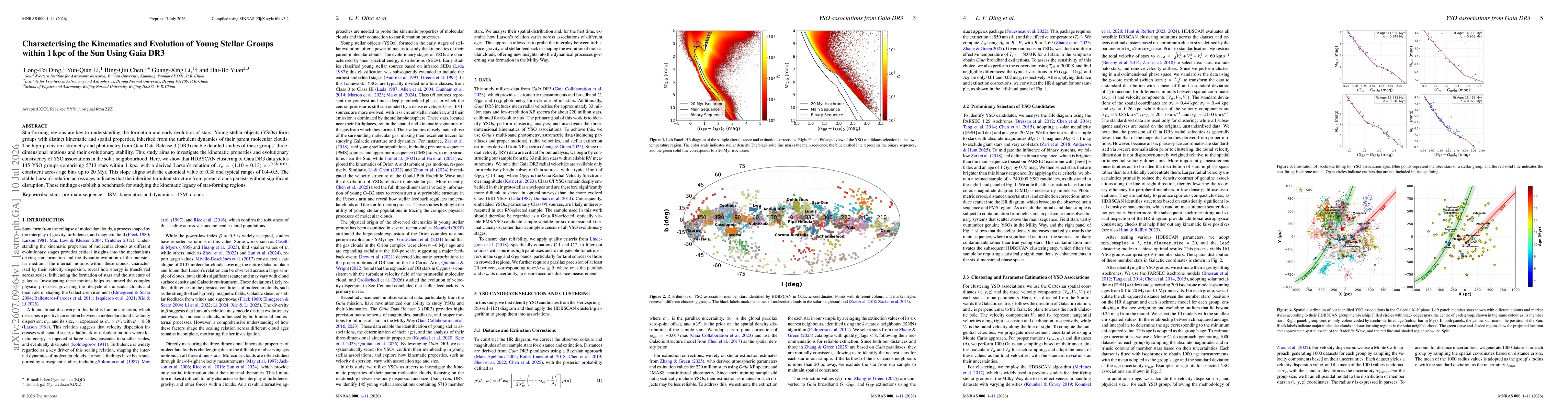 Thumbnail for Characterising the Kinematics and Evolution of Young Stellar Groups within 1 kpc of the Sun Using Gaia DR3