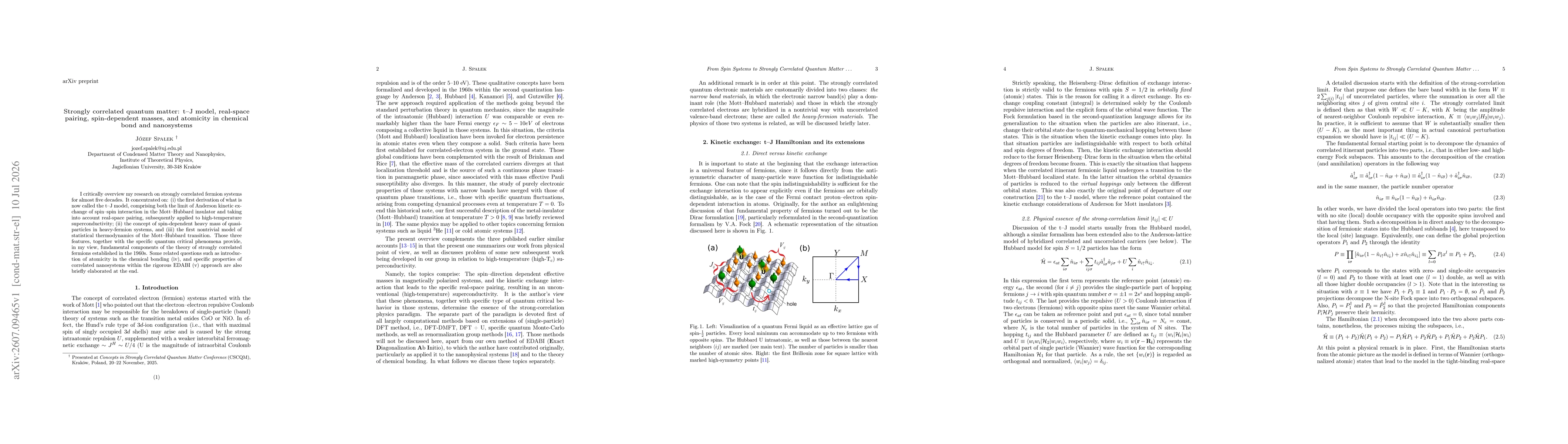 Thumbnail for Strongly correlated quantum matter: t--J model, real-space pairing, spin-dependent masses, and atomicity in chemical bond and nanosystems