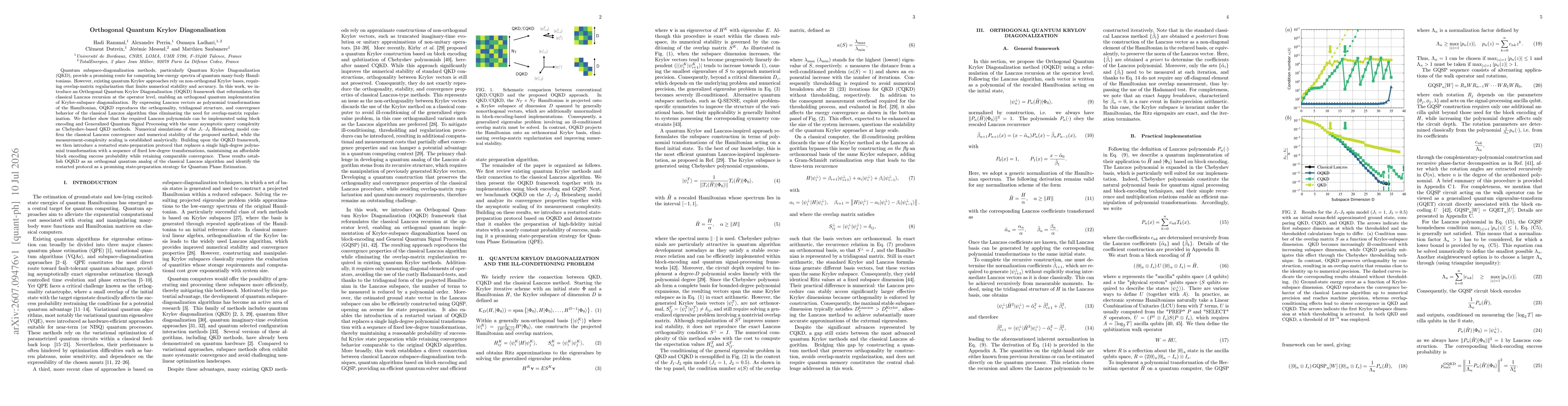 Thumbnail for Orthogonal Quantum Krylov Diagonalisation