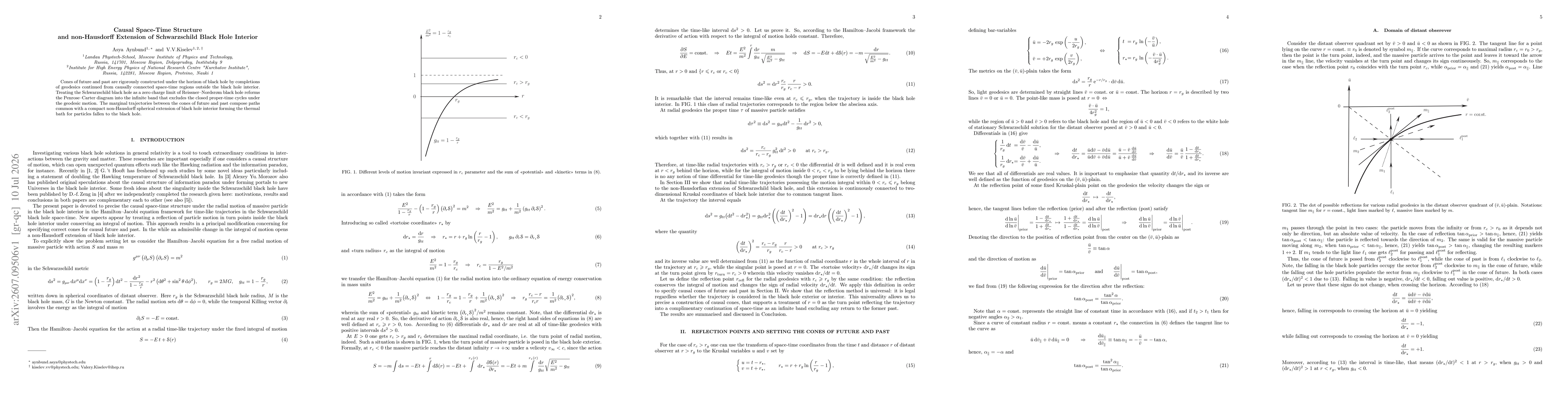 Thumbnail for Causal Space-Time Structure and non-Hausdorff Extension of Schwarzschild Black Hole Interior