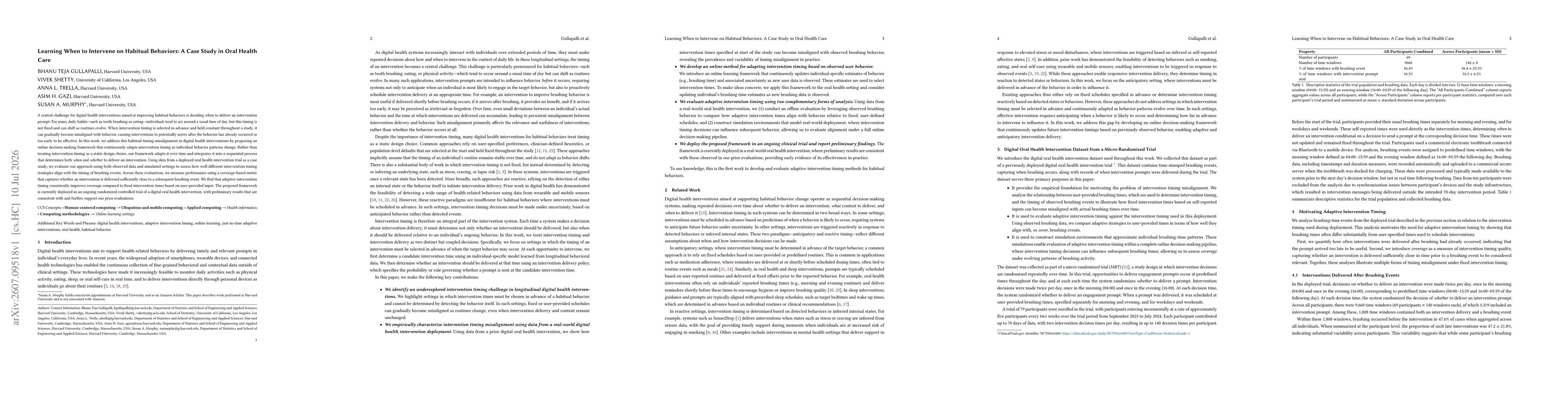 Thumbnail for Learning When to Intervene on Habitual Behaviors: A Case Study in Oral Health Care