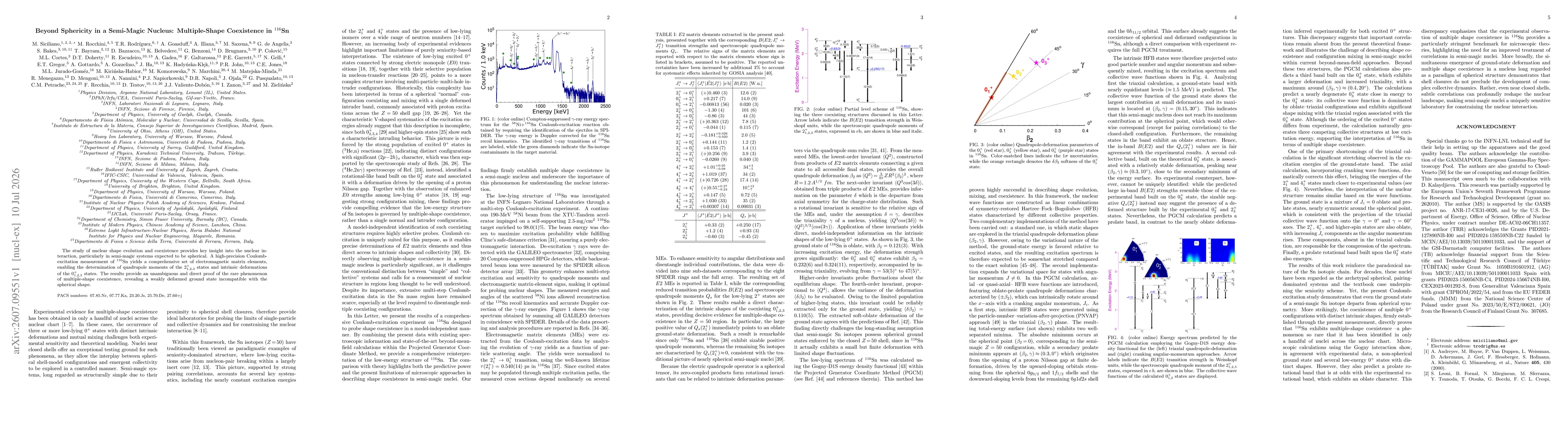 Thumbnail for Beyond Sphericity in a Semi-Magic Nucleus: Multiple-Shape Coexistence in $^{116}$Sn