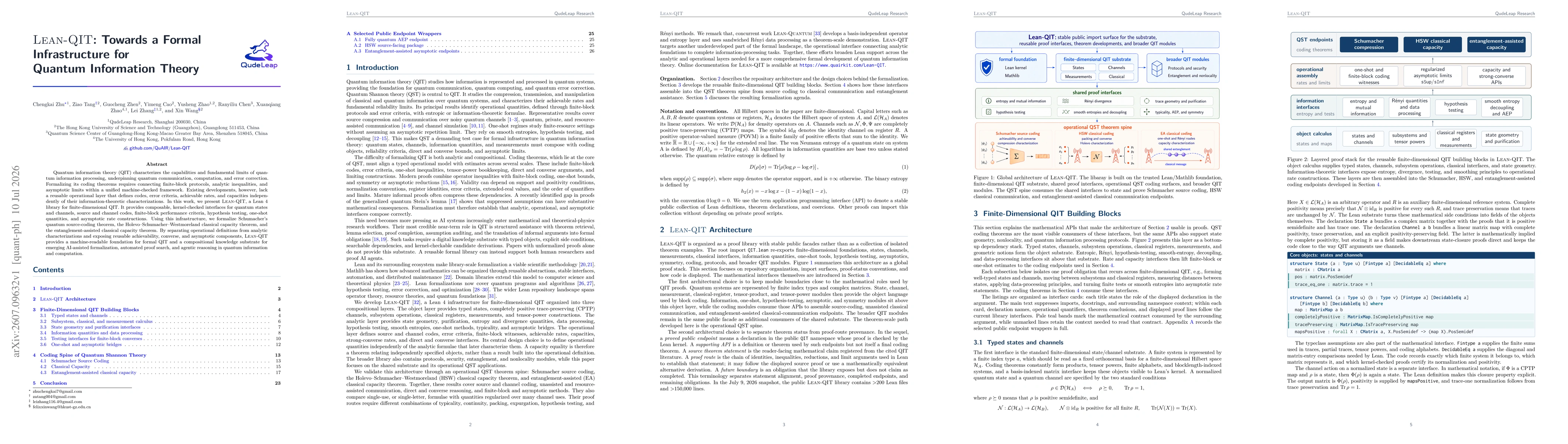Thumbnail for Lean-QIT: Towards a Formal Infrastructure for Quantum Information Theory