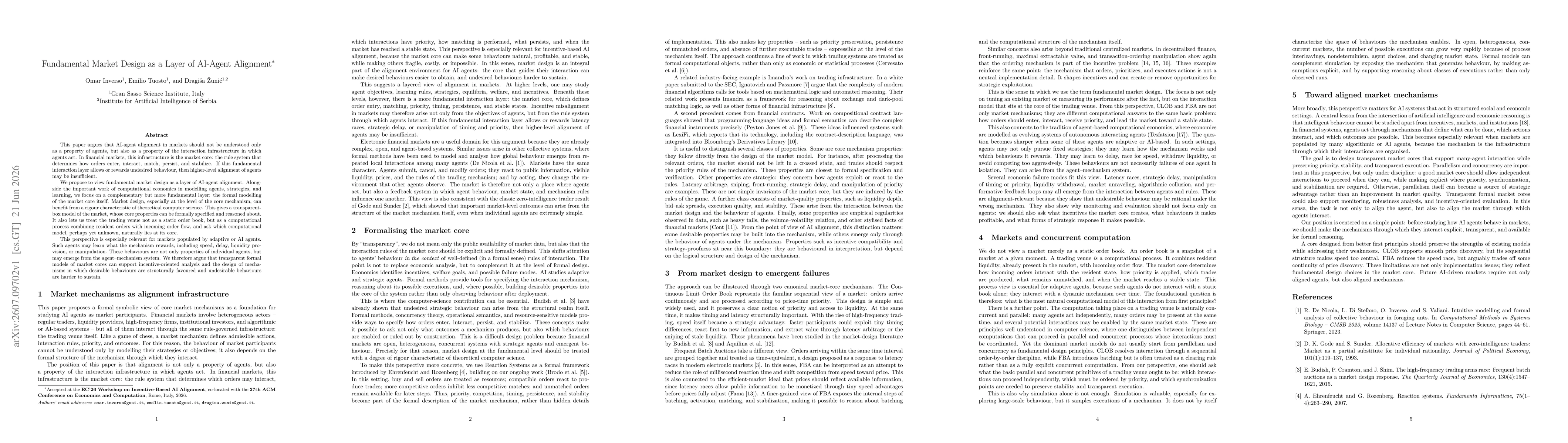 Thumbnail for Fundamental market design as a layer of AI-agent alignment