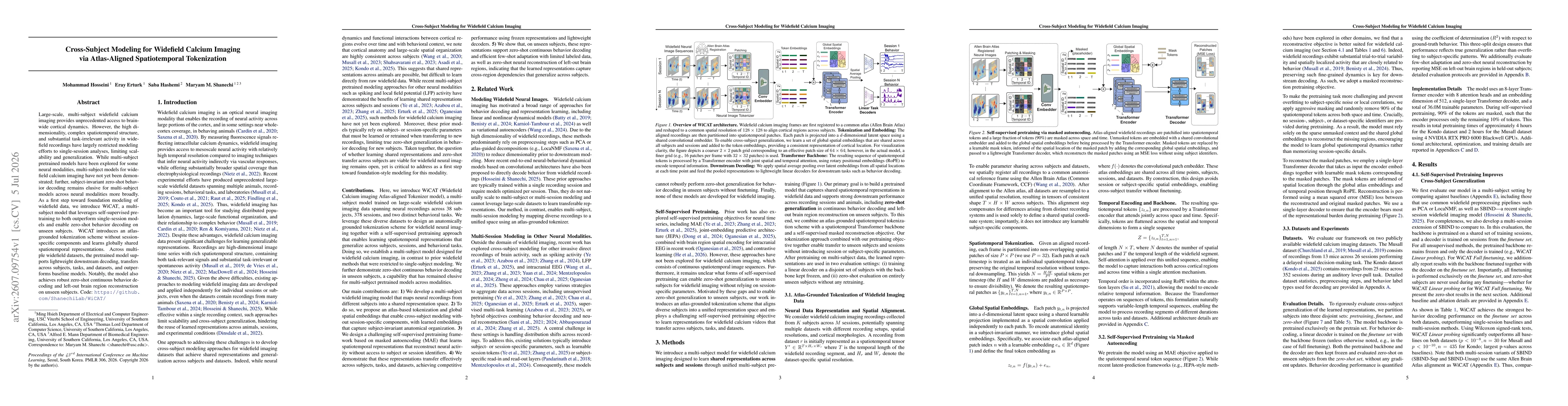 Thumbnail for Cross-Subject Modeling for Widefield Calcium Imaging via Atlas-Aligned Spatiotemporal Tokenization