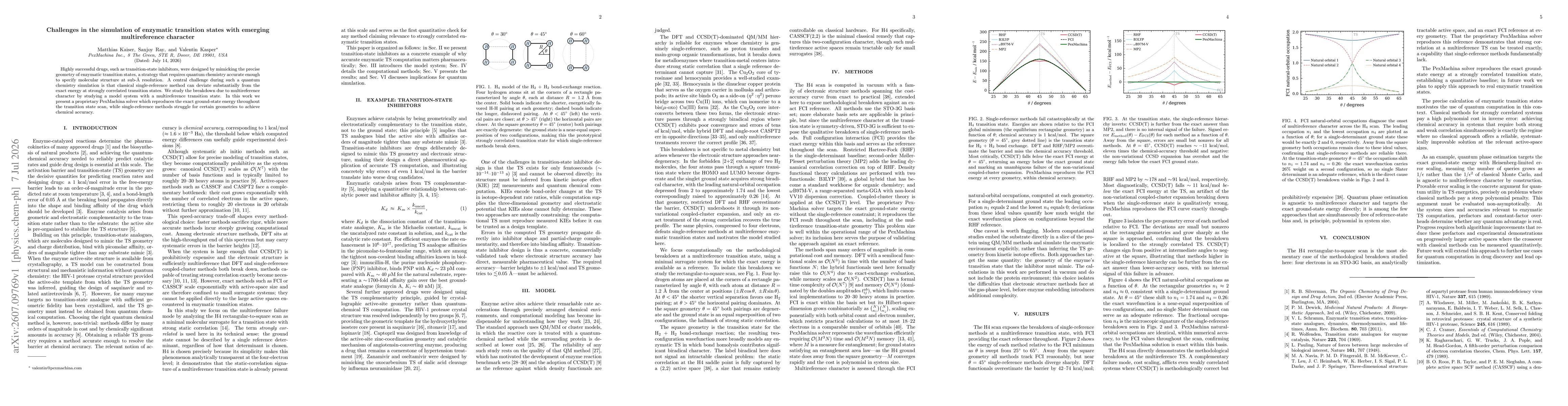 Thumbnail for Challenges in the simulation of enzymatic transition states with emerging multireference character