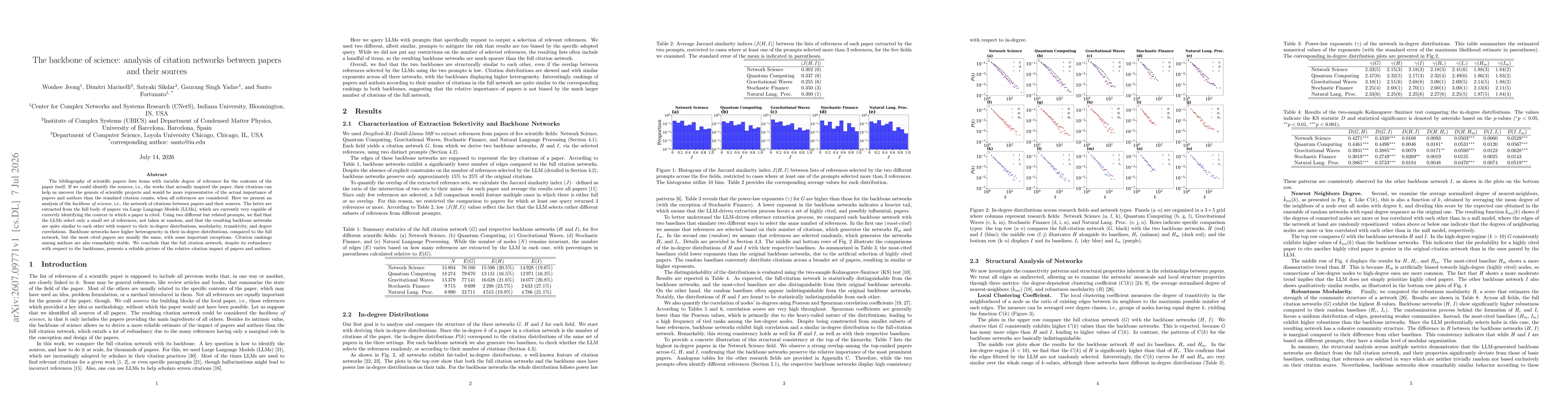 Thumbnail for The backbone of science: analysis of citation networks between papers and their sources