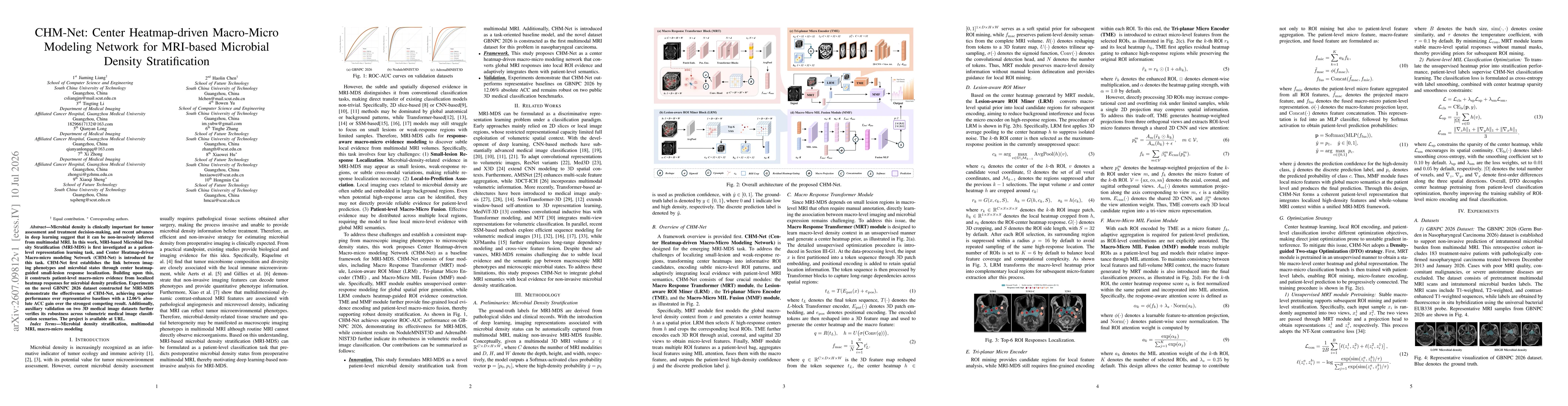 Thumbnail for CHM-Net: Center Heatmap-driven Macro-Micro Modeling Network for MRI-based Microbial Density Stratification
