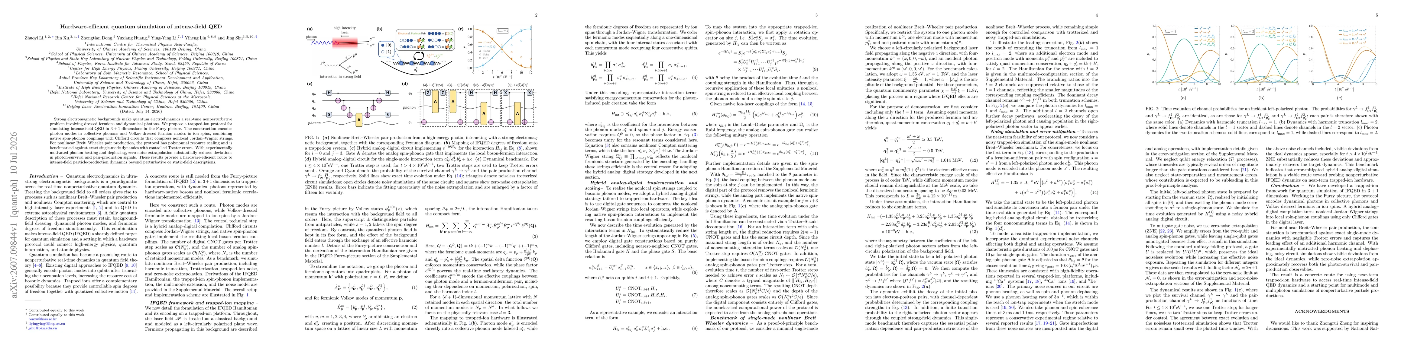 Thumbnail for Hardware-efficient quantum simulation of intense-field QED