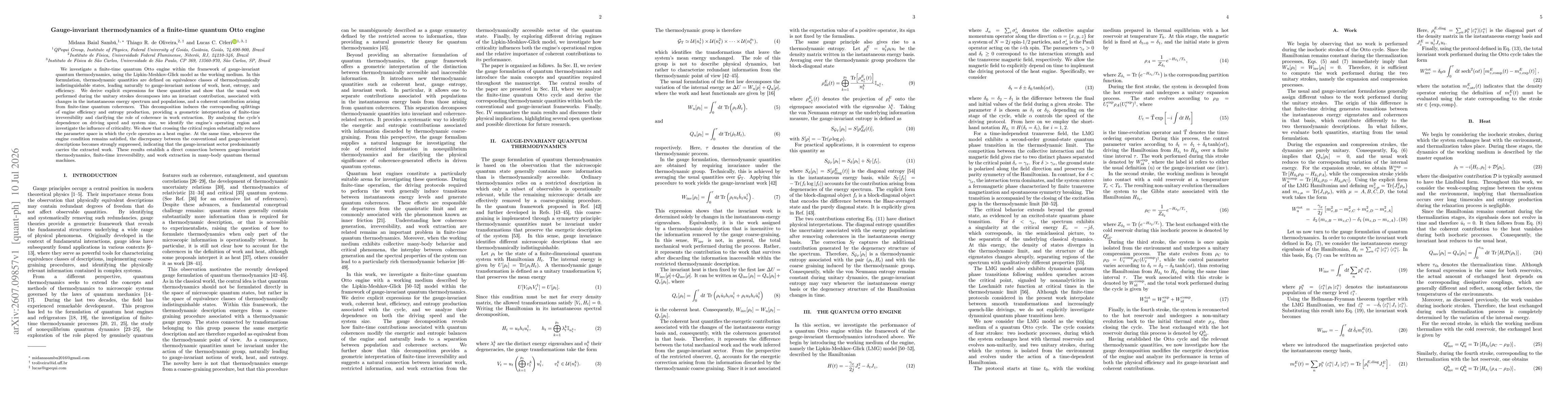 Thumbnail for Gauge-invariant thermodynamics of a finite-time quantum Otto engine