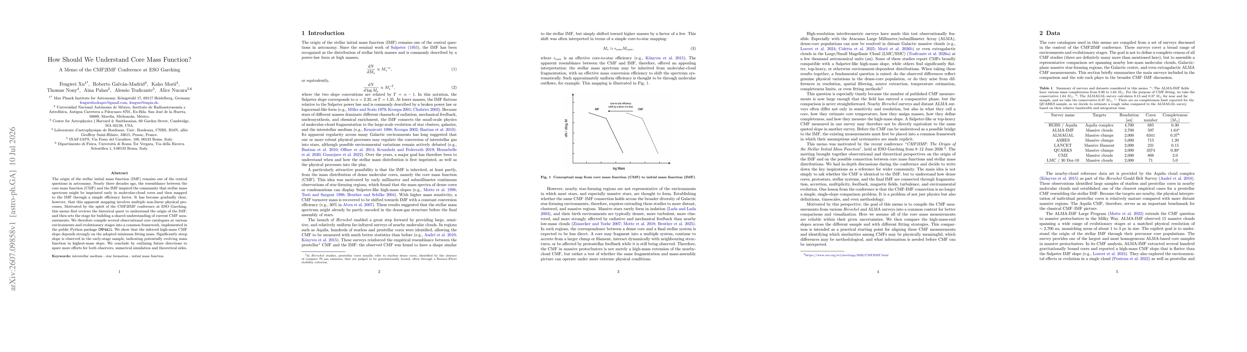 Thumbnail for How Should We Understand the Core Mass Function? A memo of the CMF2IMF conference at ESO Garching